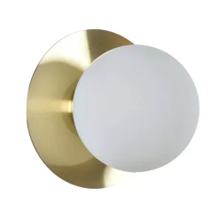 Fabrique de Styles Applique en metal doré et verre laiton d18cm blanc - Manor* Appliques