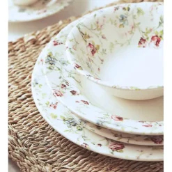 Fabrique de Styles Assiette creuse en faïence d23cm - fleurs champs* Assiettes