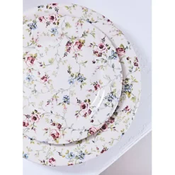 Fabrique de Styles Assiette dessert en faïence d21cm - fleurs champs* Assiettes