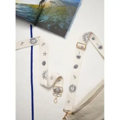 Fabrique de Styles Banane en lin et coton écru et bleu avec bandoulière amovible - Bananez* Sacs Et Cabas