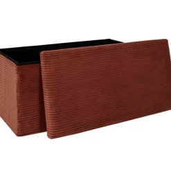 Fabrique de Styles Banc coffre pliable en tissu côtelé - Scarlett* Bancs Et Banquettes