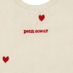 Fabrique de Styles Bavoir en coton écru et rouge - Famille*Enfant Accessoires Repas