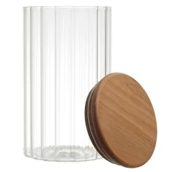 Fabrique de Styles Bocal en verre avec couvercle en acacia 70cl* Pots Et Bocaux