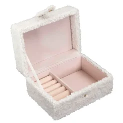 Fabrique de Styles Boite a bijoux bouclette creme 11x15xh8cm* Bijoux Fantaisie