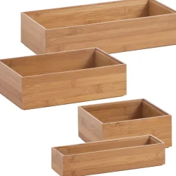 Fabrique de Styles Boite de rangement en bambou 15x15xh7cm* Rangements Salle De Bain