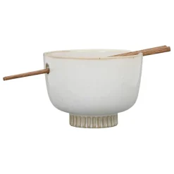 Fabrique de Styles Bol en grès et baguettes d14cm - Organic* Bols Et Coupelles