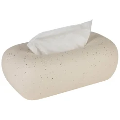 Fabrique de Styles Boîte à mouchoir en grès blanc moucheté - Klosen* Petits Objets Déco