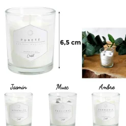 Fabrique de Styles Bougie parfumée Jasmin avec pierre 12h* Bougies Parfumées