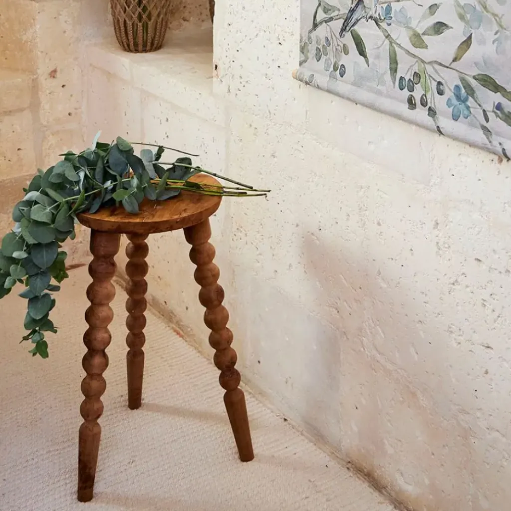 Fabrique de Styles Bout de canapé rond en bois recyclé d34cm - Campagne* Bouts De Canapé Et Tables D'appoint