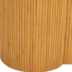 Fabrique de Styles Bout de canapé ronds x2 nude en bambou et bois contreplaqué - Saori* Bouts De Canapé Et Tables D'appoint