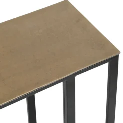 Fabrique de Styles Bout de canape en aluminium et fer doré et noir - Felia* Bouts De Canapé Et Tables D'appoint