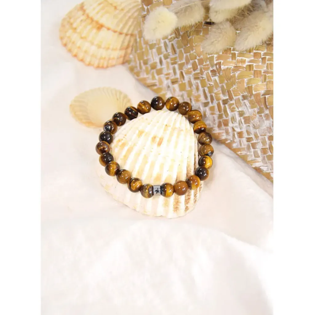 Fabrique de Styles Bracelet œil de tigre perles rondes 8mm* Bijoux Fantaisie