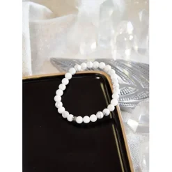 Fabrique de Styles Bracelet magnésite perles rondes 6mm* Bijoux Fantaisie