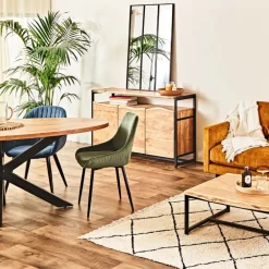 Fabrique de Styles Buffet 3 portes en acacia et pieds en fer noir - Brooklyn* Buffets Et Vitrines