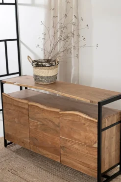 Fabrique de Styles Buffet 3 portes en acacia et pieds en fer noir - Brooklyn* Buffets Et Vitrines