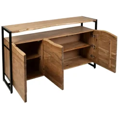 Fabrique de Styles Buffet 3 portes en acacia et pieds en fer noir - Brooklyn* Buffets Et Vitrines