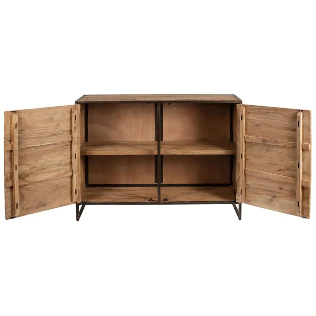 Fabrique de Styles Buffet bas en acacia et fer 2 portes H90cm - Factory* Buffets Et Vitrines