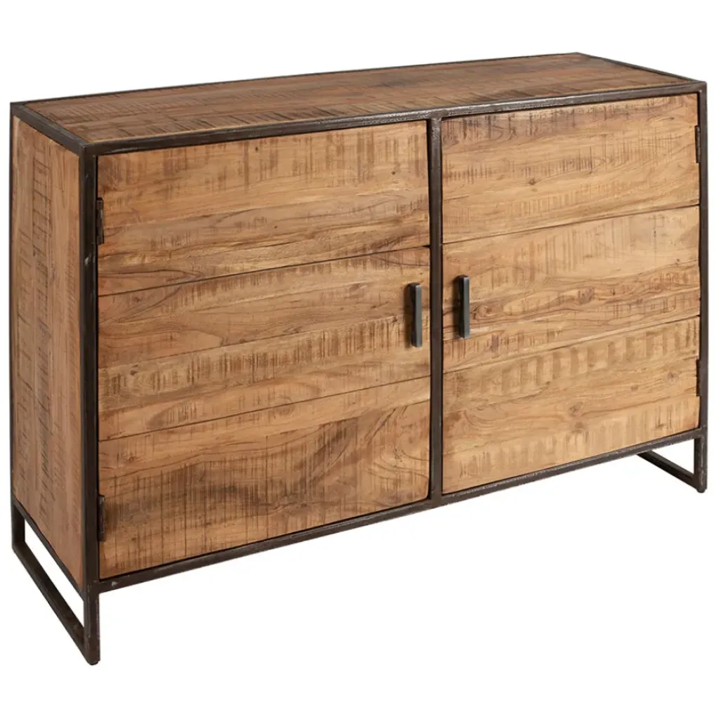 Fabrique de Styles Buffet bas en acacia et fer 2 portes H90cm - Factory* Buffets Et Vitrines