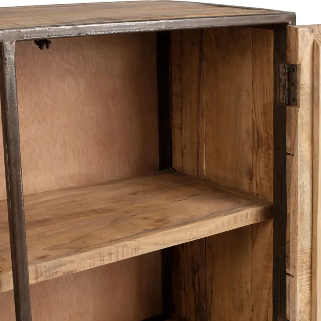 Fabrique de Styles Buffet bas en acacia et fer 2 portes H90cm - Factory* Buffets Et Vitrines