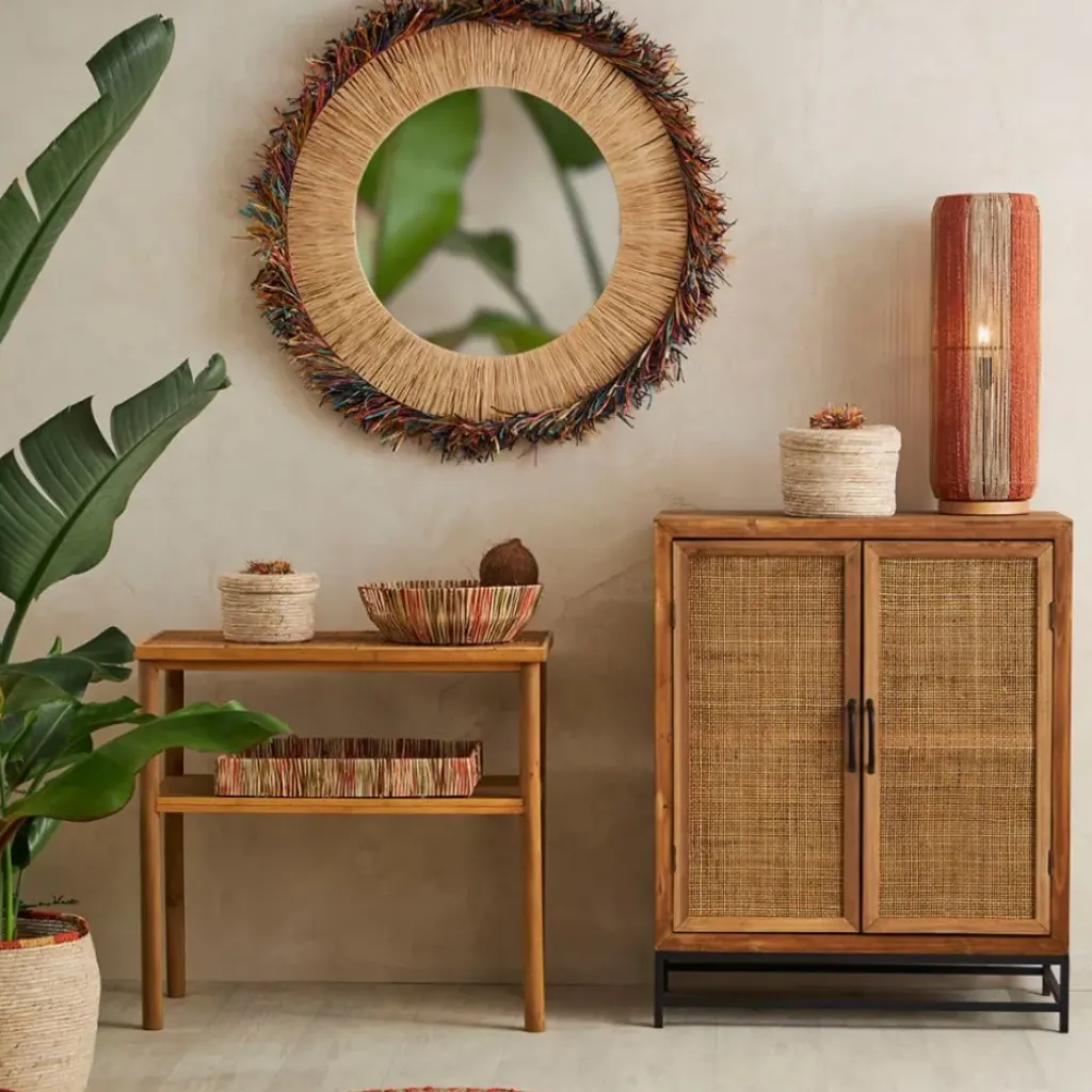 Fabrique de Styles Buffet bas en sapin et bambou L80cm - Tamba* Buffets Et Vitrines