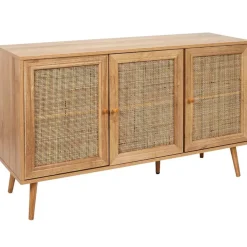 Fabrique de Styles Buffet en bois et cannage 3 portes L115cm - Baia* Buffets Et Vitrines
