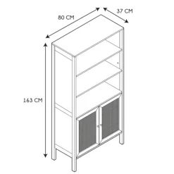 Fabrique de Styles Buffet haut en bois avec 3 niveaux H163cm - Baia* Bibliothèques Et Étagères