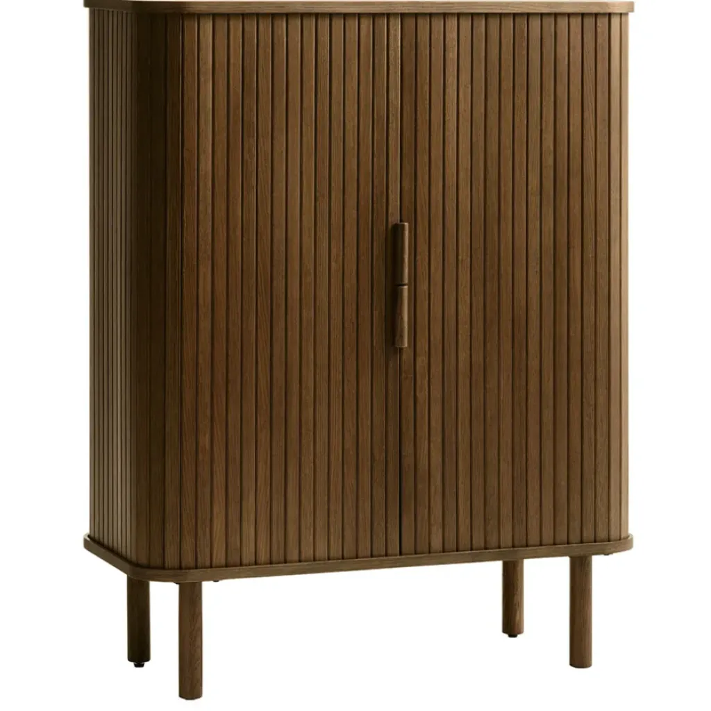 Fabrique de Styles Buffet placage chêne foncé 3 étagères H113cm - Cavo* Buffets Et Vitrines