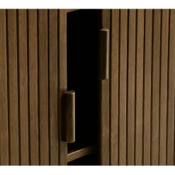 Fabrique de Styles Buffet placage chêne foncé 3 étagères H113cm - Cavo* Buffets Et Vitrines