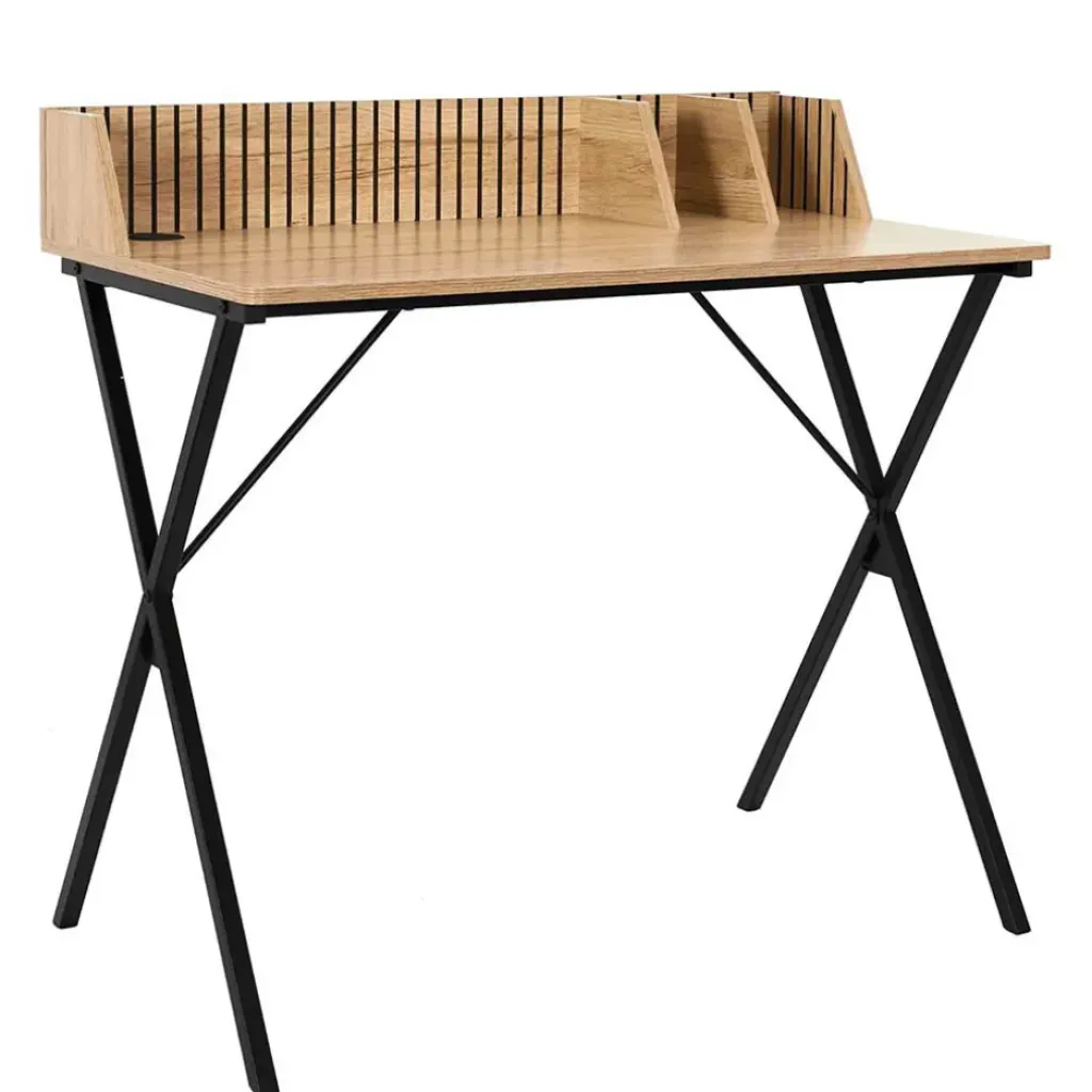 Fabrique de Styles Bureau en bois naturel et fer noir - Kara* Bureaux