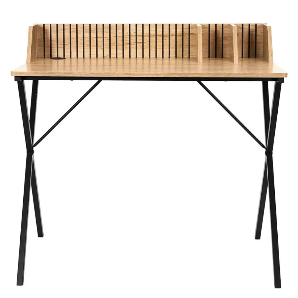 Fabrique de Styles Bureau en bois naturel et fer noir - Kara* Bureaux