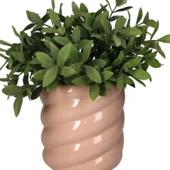 Fabrique de Styles Cache-pot torsadé en grès rose d14cm* Cache-pots Et Supports