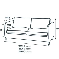 Fabrique de Styles Canapé convertible 2 places Bultex Gustave - Tissu - Enjoy Anthracite* Canapés Convertibles
