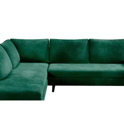 Fabrique de Styles Canapé d'angle droit 5 places André - effet velours - Seven emerald* Canapés D'angle
