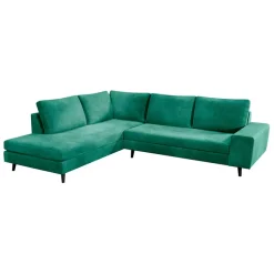 Fabrique de Styles Canapé d'angle droit 5 places André - effet velours - Seven emerald* Canapés D'angle