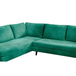 Fabrique de Styles Canapé d'angle droit 5 places André - effet velours - Seven emerald* Canapés D'angle