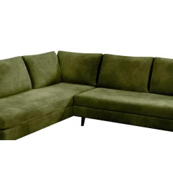Fabrique de Styles Canapé d'angle droit 5 places André - effet velours - Seven emerald* Canapés D'angle