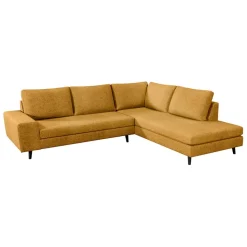 Fabrique de Styles Canapé d'angle gauche 5 places André - tissu texturé - Crown moutarde* Canapés D'angle