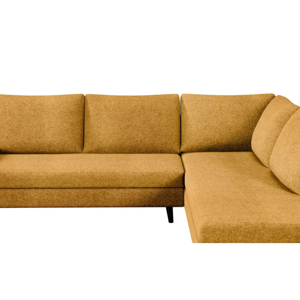 Fabrique de Styles Canapé d'angle gauche 5 places André - tissu texturé - Crown moutarde* Canapés D'angle