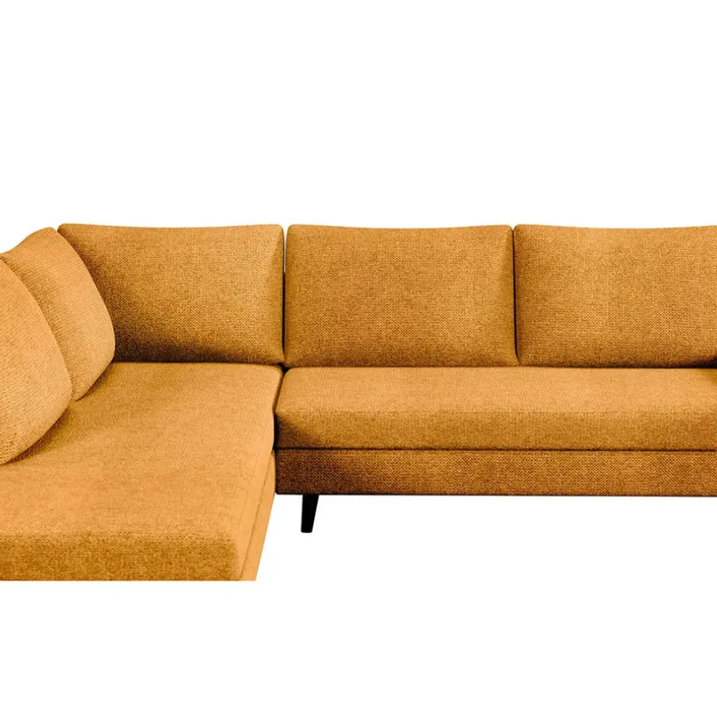 Fabrique de Styles Canapé d'angle gauche 5 places André - tissu texturé - Crown moutarde* Canapés D'angle
