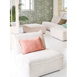 Fabrique de Styles Canapé modulable 4 places avec pouf ivoire - Aubin* Canapés Modulables