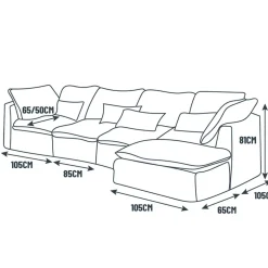 Fabrique de Styles Canapé modulable 3 places é avec pouf - Auguste* Canapés Modulables
