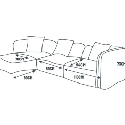 Fabrique de Styles Canapé modulable 3 places avec pouf - Andrea* Canapés Modulables