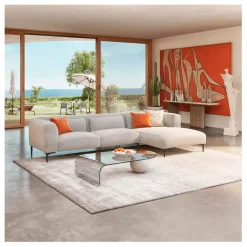 Fabrique de Styles Canape angle droit fixe en tissu perlé - Tessie* Canapés D'angle