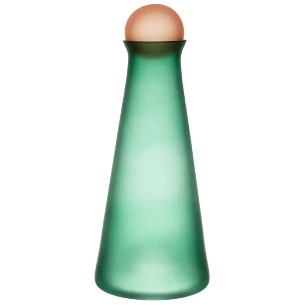 Fabrique de Styles Carafe en cristallin vert et corail givré 1l - Adria* Carafes Et Pichets
