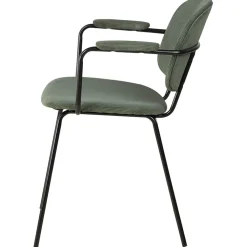 Fabrique de Styles Chaise avec accoudoirs en velours côtelé vert sapin - Aston* Chaises