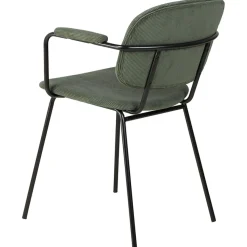 Fabrique de Styles Chaise avec accoudoirs en velours côtelé vert sapin - Aston* Chaises