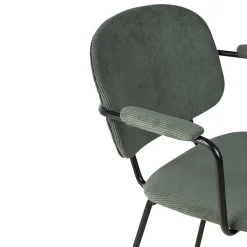 Fabrique de Styles Chaise avec accoudoirs en velours côtelé vert sapin - Aston* Chaises
