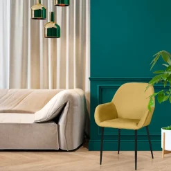 Fabrique de Styles Chaise avec accoudoirs en velours côtelé - Julia* Chaises