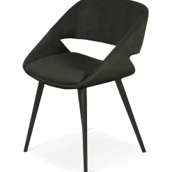 Fabrique de Styles Chaise avec accoudoirs en velours côtelé foncé - Alma* Chaises