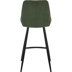 Fabrique de Styles Chaise de bar en velours côtelé vert h67cm - Ben* Tabourets Et Chaises De Bar
